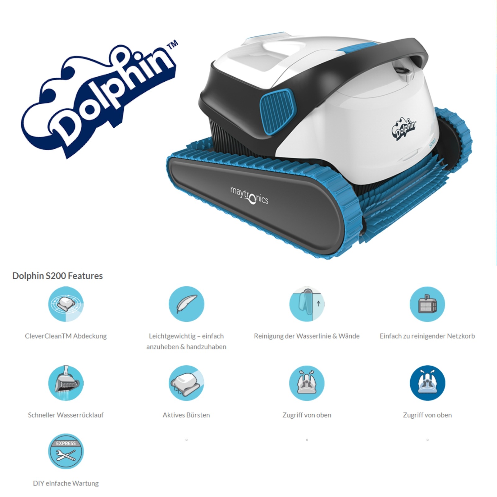 Dolphin S200, Maytronics Schwimmbadservice